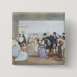 Oktoberfeest in Rome, 1842 Vierkante Button 5,1 Cm