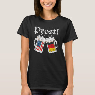 Oktoberfes Amerikaanse Duitse vlag bier prost T-shirt