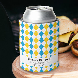 Oktoberfest Aangepast Middeleeuwse tekst Blauw Wit Blikjeskoeler
