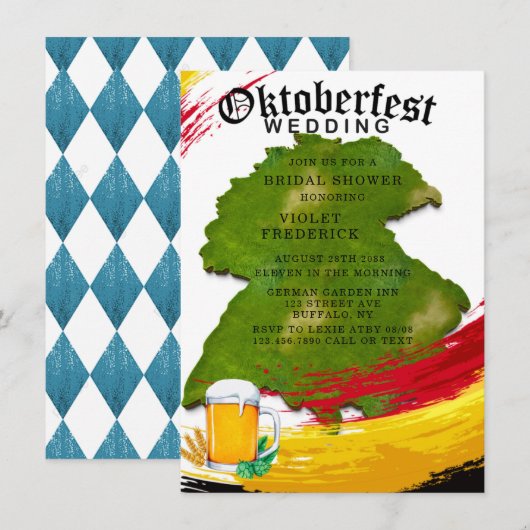 Oktoberfest Allemagne Carte Fête des mariées (Devant / Derrière)