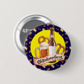 Oktoberfest Beer And Pretzels Ronde Button 5,7 Cm (Voorkant /achterkant)