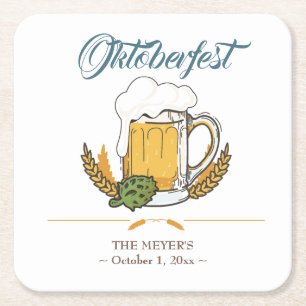 Oktoberfest Beer Festival Vierkante Kartonnen Onderzetter