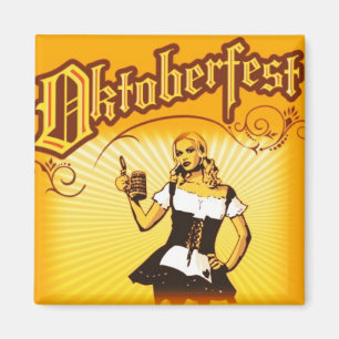 Oktoberfest Beer Hall Girl Event Souvenir Magnet