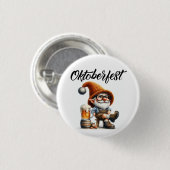 Oktoberfest Bier Kabouter Ronde Button 3,2 Cm (Voorkant /achterkant)