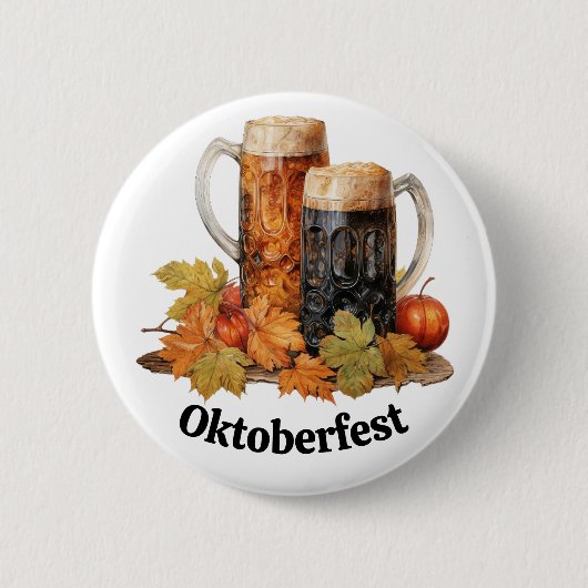 Oktoberfest Bier Mokken Button (Voorkant)