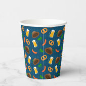 Oktoberfest Bier, Pretzel & Worst Patroon Papier Papieren Bekers (Rechts)