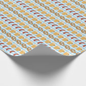 Oktoberfest: bier, pretzel, worstpatroon cadeaupapier (Hoek)