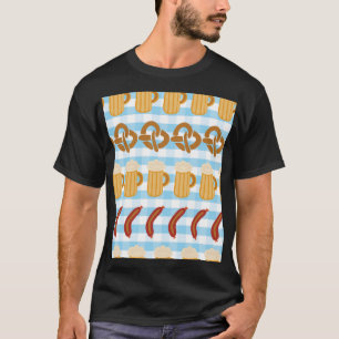 Oktoberfest: bier, pretzel, worstpatroon t-shirt