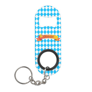 OKTOBERFEST bierfestival decoratie Blauw patroon Mini Flessenopener