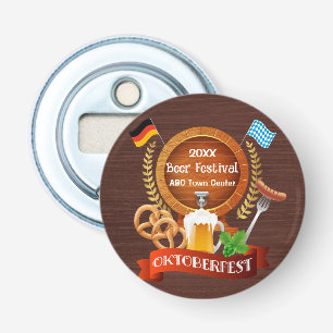 Oktoberfest-biervat Button Flesopener