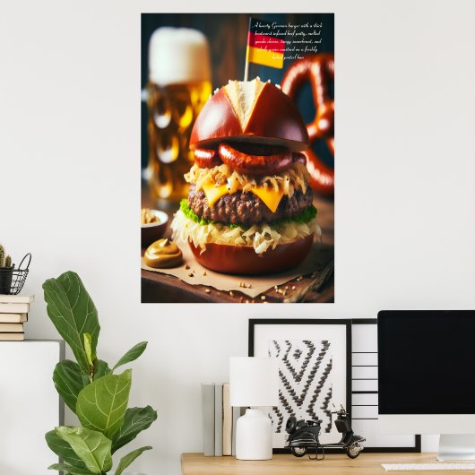 Oktoberfest Burger Feest 24x36 Poster (Thuiskantoor)
