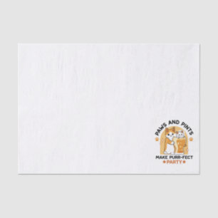Oktoberfest Cat Party Paws en Pints Tissuepapier