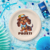 Oktoberfest Dachshund Prost! Papieren Bordje (Feest)