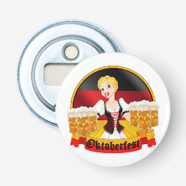 Oktoberfest Duits Bar Maid Button Flesopener