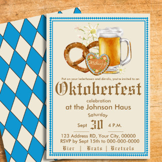 Oktoberfest Duitse Bierfeest Uitnodiging