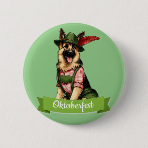 Oktoberfest Duitse Herdershond Ronde Button 5,7 Cm