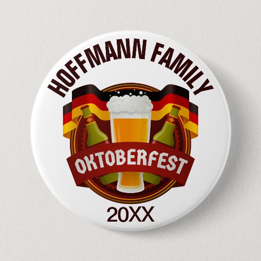 Oktoberfest Family Celebration Ronde Button 7,6 Cm (Voorkant)