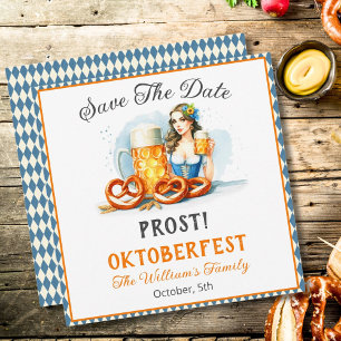 Oktoberfest Feest Bier En Pretzels Noteer De Datum Save The Date