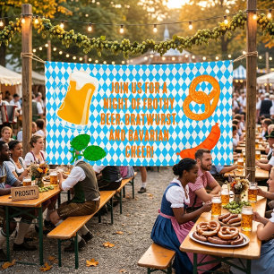 Oktoberfest-feestbanner Beierse bier & pretzel Spandoek