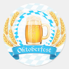 Oktoberfest Frothy Beer Mok Ronde Sticker