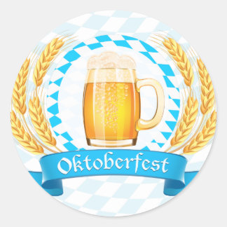 Oktoberfest Frothy Beer Mok Ronde Sticker