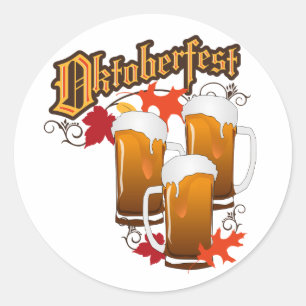 Oktoberfest herfstbieren ronde sticker