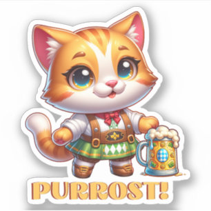 Oktoberfest kat prost! sticker