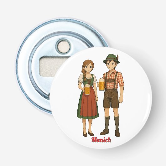 Oktoberfest, München Button Flesopener (Voorkant)