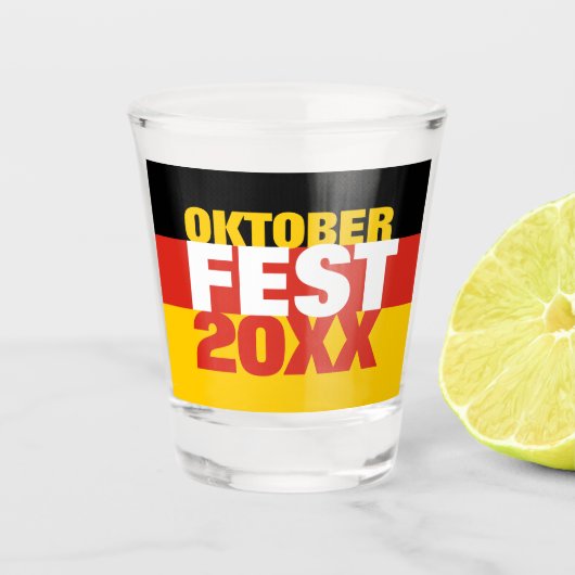 Oktoberfest Octoberfest Duitse vlag Shot Glas (Voorkant)
