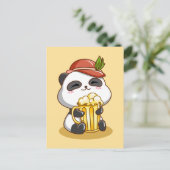 Oktoberfest Panda Beer Beer Briefkaart (Staand voorkant)