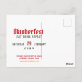 Oktoberfest Party uitnodiging (Achterkant)