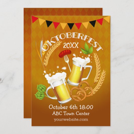 Oktoberfest Toasting Beer Kaart (Voorkant / Achterkant)