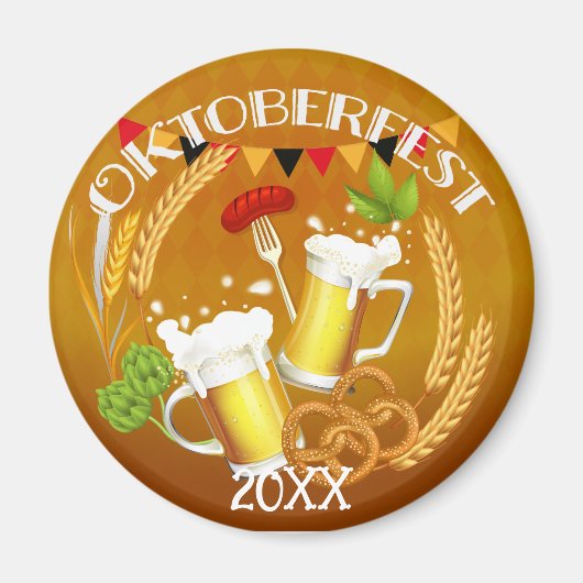 Oktoberfest Toasting Beer Magneet (Voorkant)