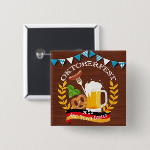 Oktoberfest Vierkante Button 5,1 Cm
