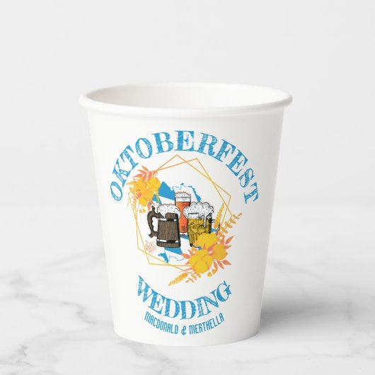 OKTOBERFEST Wedding Papieren Bekers (Voorkant)