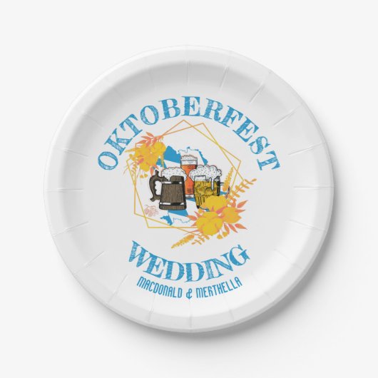 OKTOBERFEST Wedding Papieren Bordje (Voorkant)