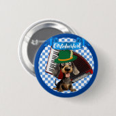 Oktoberfest Weiner Dog met accordeon Button (Voorkant /achterkant)