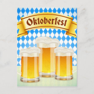 Oktoberfest Wenskaart met biertje Briefkaart