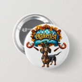 Oktoberfest Wiener Dog Ronde Button 5,7 Cm (Voorkant /achterkant)