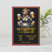Oktoberfest Zombie Barmaid uitnodiging (Staand voorkant)