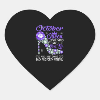 Oktoberkoningin met mijn beste leven | Birthday Gi Hart Sticker