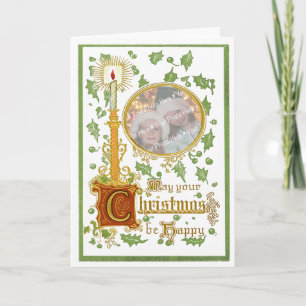 Ol Modieuze Kandelaar Foto Kerst Sjabloon