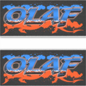 Olaf Prénom Nom Graffiti Autocollant Autocollant (Devant)