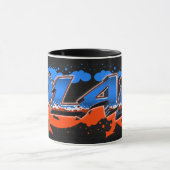 Olaf prénom nom graffiti bleu orange tasse (Centre)