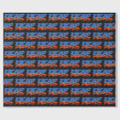 Olaf Vorname Name Graffiti blue orange Cadeaupapier (Vlak)