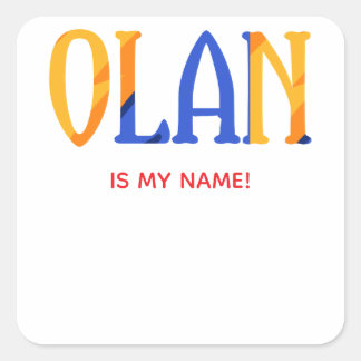 Olan Vorname Vierkante Sticker