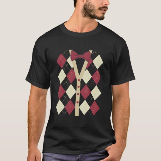 Old 100 Days Of School Argyle Pattern T-shirt (Voorkant)