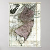 Old 1777 New Jersey Map Poster (Voorkant)