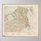 Old 1941 Copenhagen Map, Denmark Poster (Voorkant)