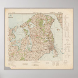 Old 1941 Copenhagen Map, Denmark Poster